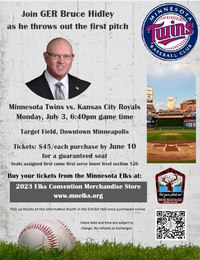 Twins Game Ticket - Mon July 3